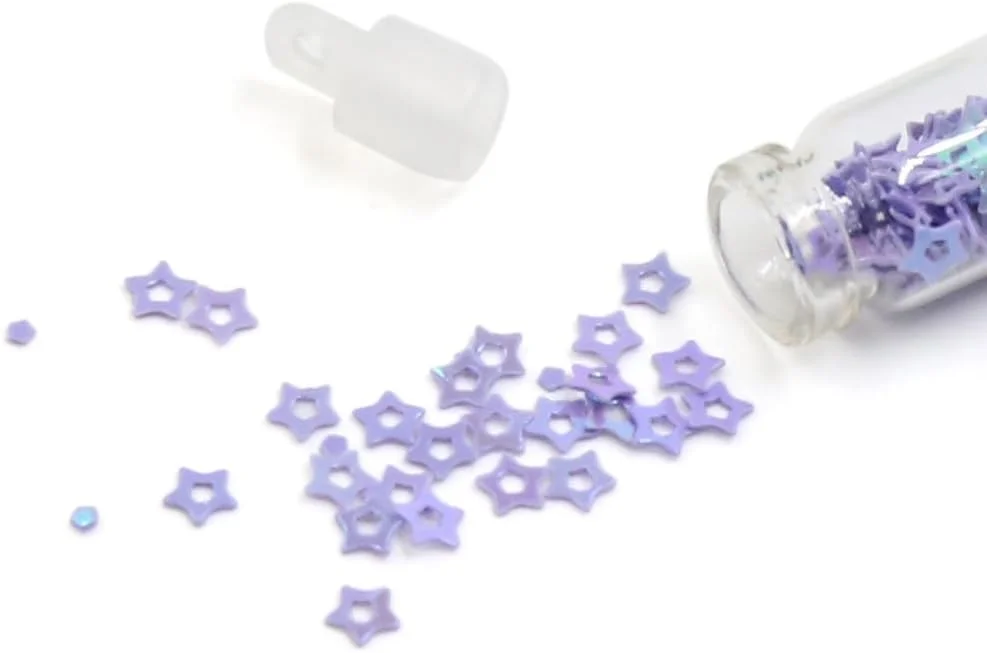 Ruilogod 1 Set 12 Colors Stars Heart Shape Glitter Dust Nails Art Powder Sequins Nail Polish Shimmer Tips Decoration