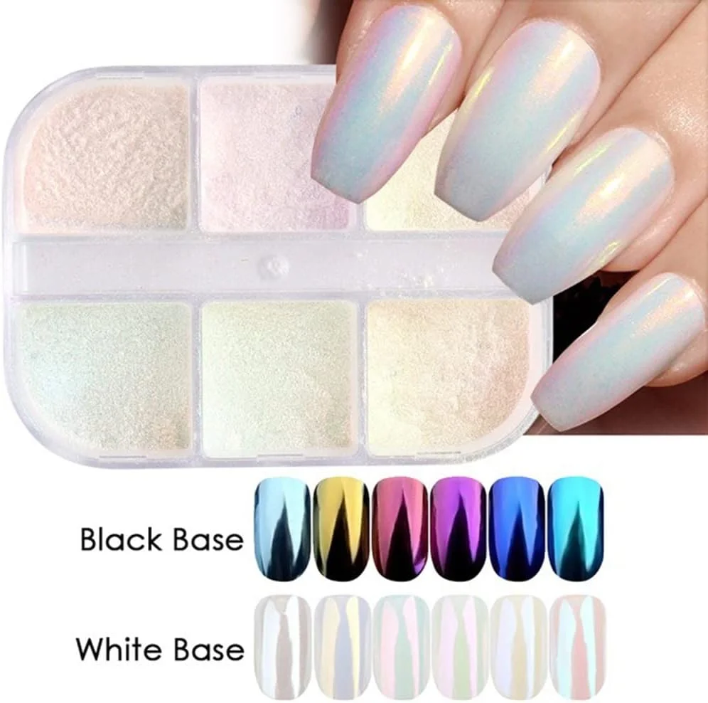 جعبه کیت طراحی ناخن 6 قسمتی S.A.V.I، پودر آینه ای کروم آرورا، اکلیل مرواریدی، پودر طراحی ناخن، لوازم جانبی تزئین ناخن، طراحی ناخن DIY ترند برای زنان و دختران جعبه کیت طراحی ناخن 6 قسمتی S.A.V.I، پودر آینه ای کروم آرورا، اکلیل مرواریدی، پودر طراحی ناخن، لوازم جانبی تزئین ناخن، طراحی ناخن DIY ترند برای زنان و دختران