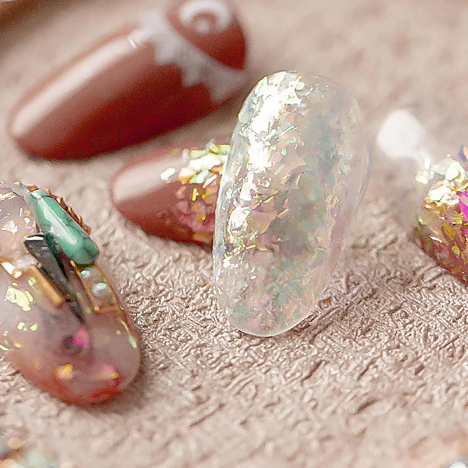 پودر کروم ناخن RoseFlower، 11 رنگ پولک اکلیلی ناخن با اسفنج طراحی ناخن، پودر اکلیلی آفتاب‌پرست ناخن، اکلیل پودر پری برای ناخن، مانیکور DIY در خانه