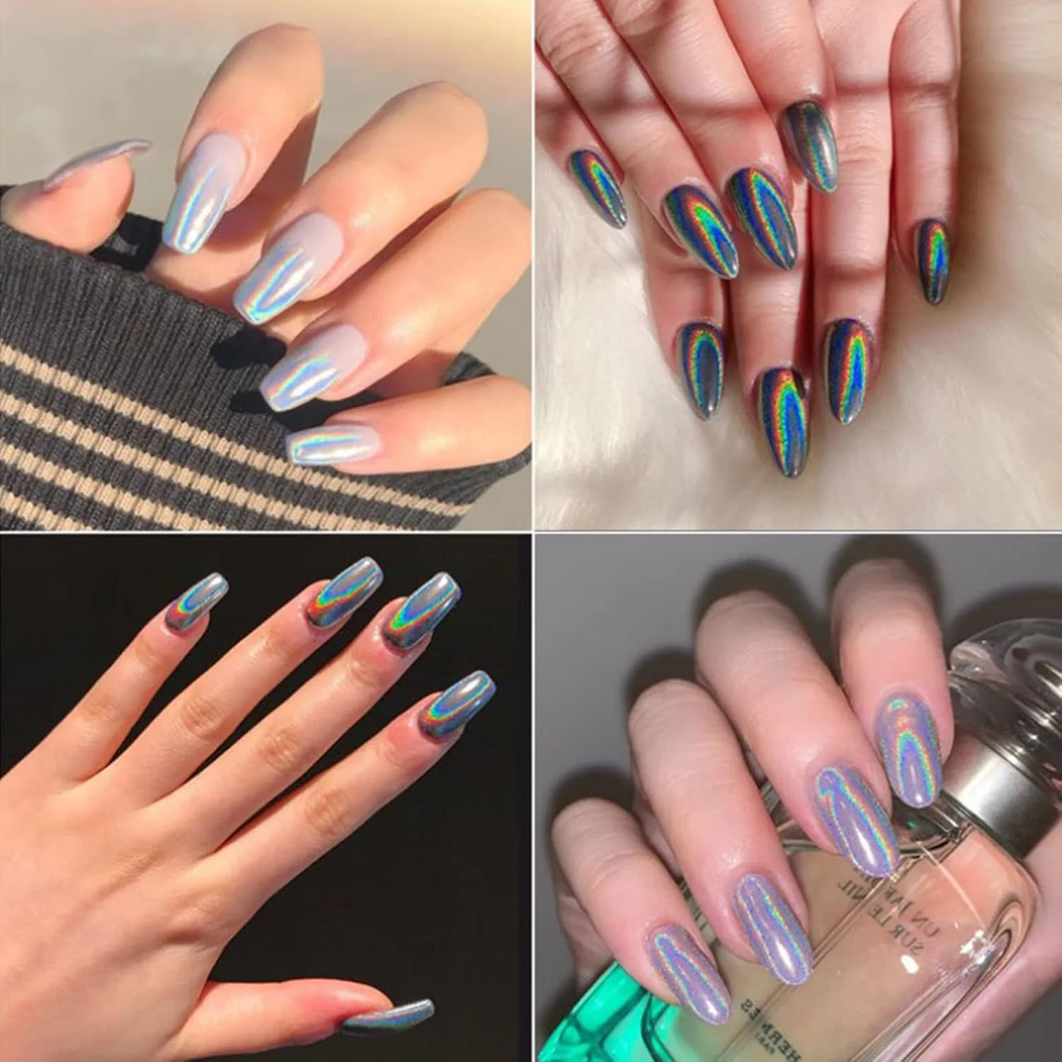 پودر کروم RoseFlower در 12 رنگ سفید/نقرهای/طلایی، پودر ناخن رنگین کمانی، پودر ناخن با جلوه مرواریدی، پودر اکلیل ناخن صدفی با جلوه آینهای جادویی برای طراحی و تزئین ناخن پودر کروم RoseFlower در 12 رنگ سفید/نقرهای/طلایی، پودر ناخن رنگین کمانی، پودر ناخن با جلوه مرواریدی، پودر اکلیل ناخن صدفی با جلوه آینهای جادویی برای طراحی و تزئین ناخن