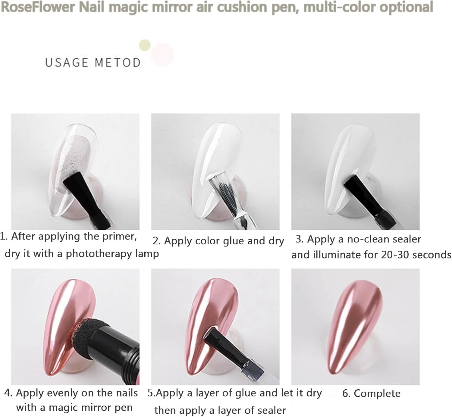 قلم پودر ناخن کروم RoseFlower، 6 عدد، قلم کوسن هوا، اکلیلی، هولوگرافیک، قلم طراحی ناخن کروم، جلوه آینه ای، اکلیل برای طراحی ناخن، تزئین ناخن، ناخن های DIY، ابزار مانیکور قلم پودر ناخن کروم RoseFlower، 6 عدد، قلم کوسن هوا، اکلیلی، هولوگرافیک، قلم طراحی ناخن کروم، جلوه آینه ای، اکلیل برای طراحی ناخن، تزئین ناخن، ناخن های DIY، ابزار مانیکور