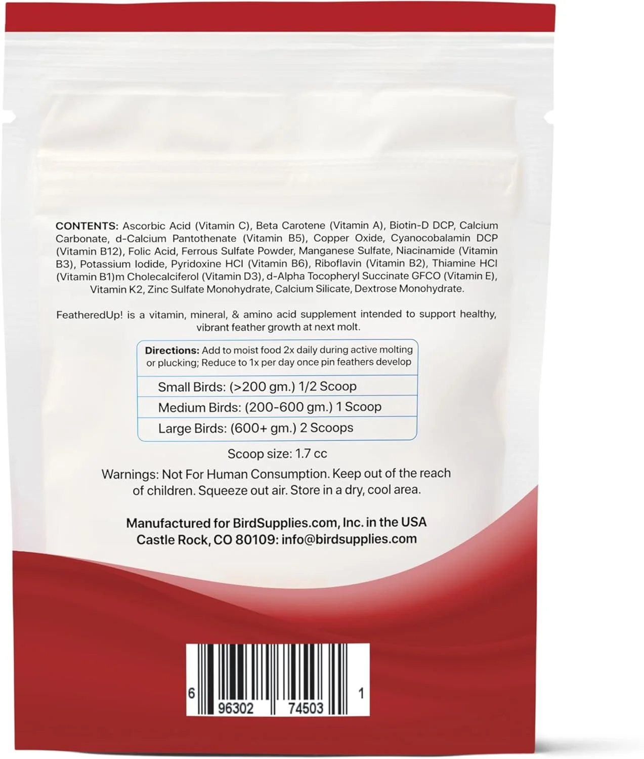 مولتی ویتامین پرندگان UnRuffledRx FeatherUp! با بیوتین برای پرهای زیبا - 90 گرم - 240 وعده مولتی ویتامین پرندگان UnRuffledRx FeatherUp! با بیوتین برای پرهای زیبا - 90 گرم - 240 وعده