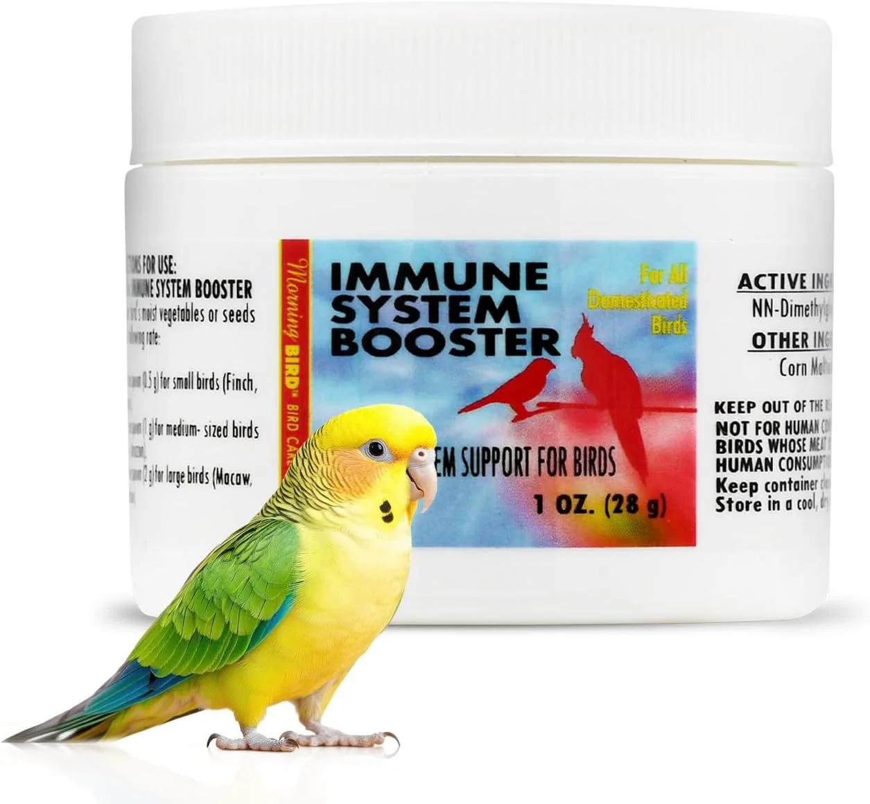 تقویت کننده سیستم ایمنی پرندگان Morning Bird، 1 اونس - مکمل انرژی برای پرندگان - پودر اسید آمینه طبیعی - افزایش استقامت، سلامت سلولی و استفاده از اکسیژن - پودر ویتامین برای همه گونه های پرندگان تقویت کننده سیستم ایمنی پرندگان Morning Bird، 1 اونس - مکمل انرژی برای پرندگان - پودر اسید آمینه طبیعی - افزایش استقامت، سلامت سلولی و استفاده از اکسیژن - پودر ویتامین برای همه گونه های پرندگان