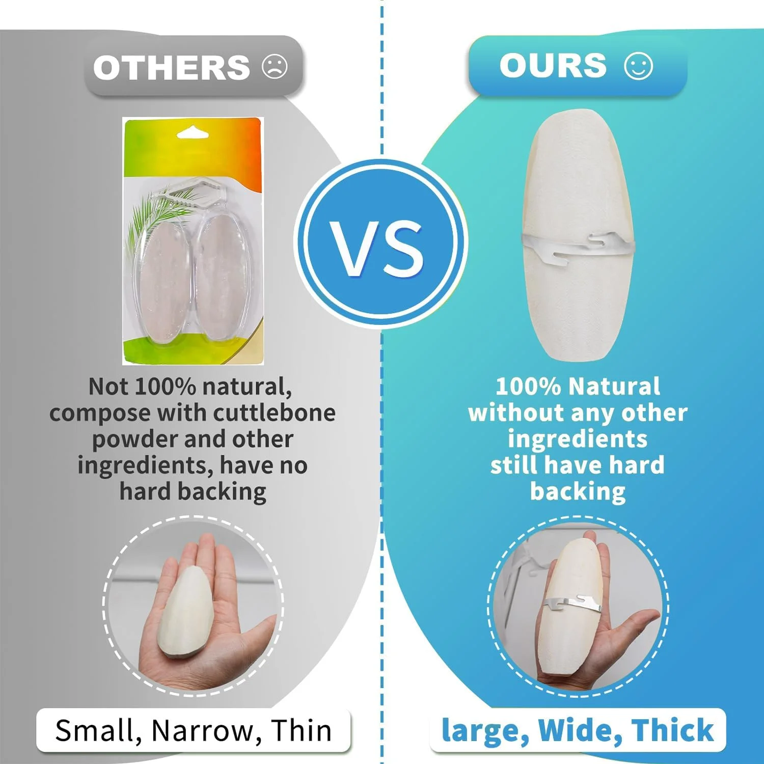 استخوان کف دریا برای پرندگان Jmxu، سایز 5 تا 5.5 اینچ، به همراه نگهدارنده فلزی، استخوان ماهی مرکب برای نوک تیز، کلسیم طبیعی پرندگان برای طوطی، عروس هلندی، مرغ عشق، 6 عدد