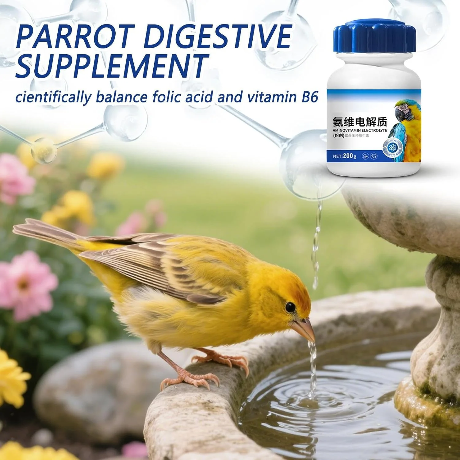 پودر طبیعی مکمل غذایی برای سلامت دستگاه گوارش، پشتیبانی از انرژی، تغذیه روزانه، مناسب برای پرندگان، طوطی ها، رشد، انرژی، تعادل داخلی و تکامل مناسب - 200 گرم