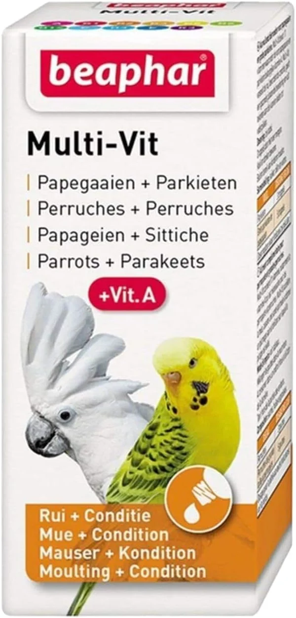 مولتی ویتامین Beaphar 20 میلی لیتر برای طوطی ها و مرغ عشق