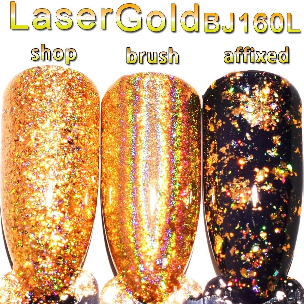 پودر اکلیل ناخن یس لیدی، طلایی درخشان، رنگدانه لیزری جادویی، مناسب برای طراحی و دیزاین ناخن، 2 بسته