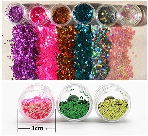 XICHEN 24 عدد پودر اکلیلی رنگی برای تزئین ناخن XICHEN 24 عدد پودر اکلیلی رنگی برای تزئین ناخن