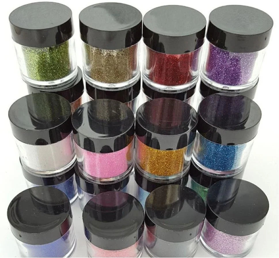 پودر اکلیل آکریلیک ظریف XICHEN XICHEN®، 24 عدد، برای طراحی نوک ناخن، گرد و غبار تزئینی، سایز جامبو