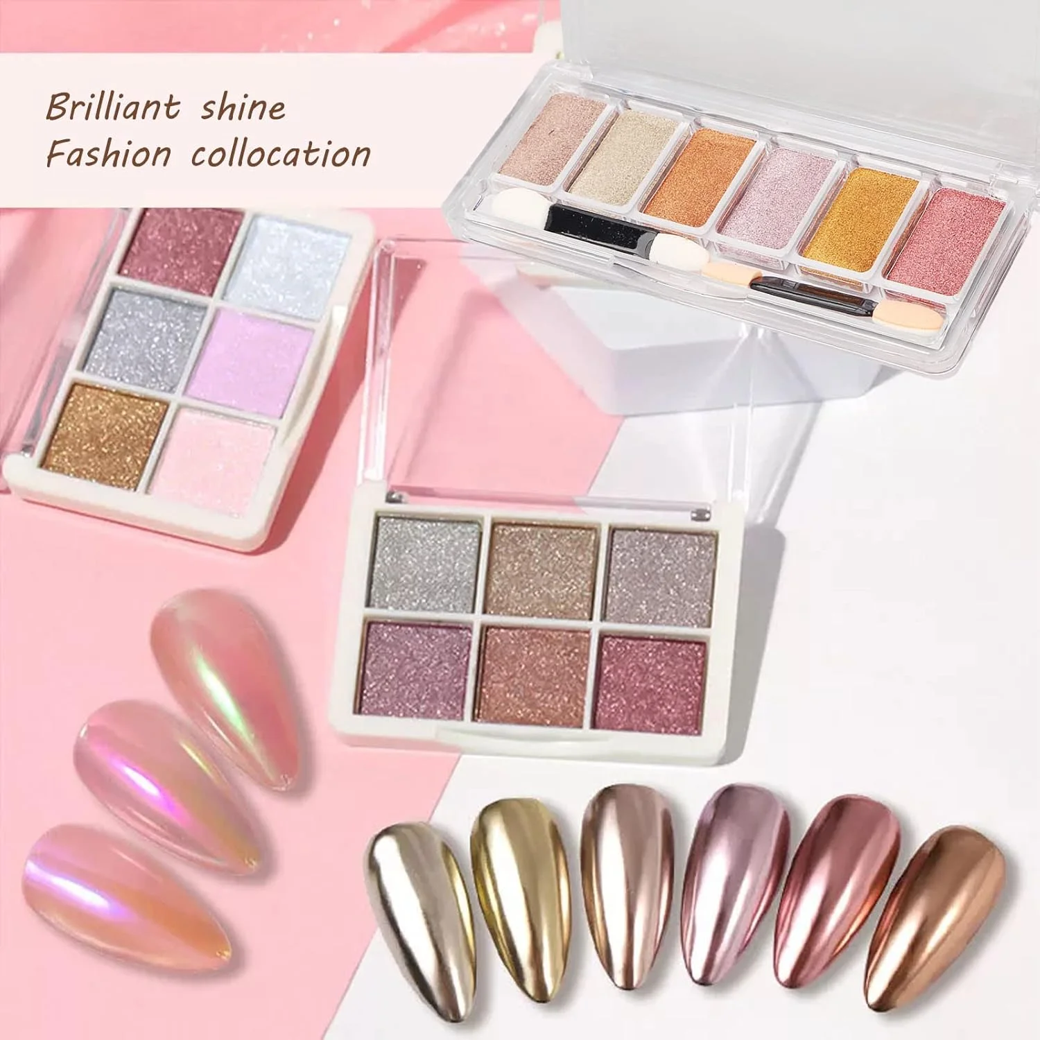 پودر ناخن، پودر اکلیلی فلزی چند منظوره 6 رنگ، پودر اکلیلی هنر ناخن، پودر آینه ای فلزی با 2 عدد قلم رنگ آمیزی، کیت مانیکور هنر ناخن پودر ناخن، پودر اکلیلی فلزی چند منظوره 6 رنگ، پودر اکلیلی هنر ناخن، پودر آینه ای فلزی با 2 عدد قلم رنگ آمیزی، کیت مانیکور هنر ناخن