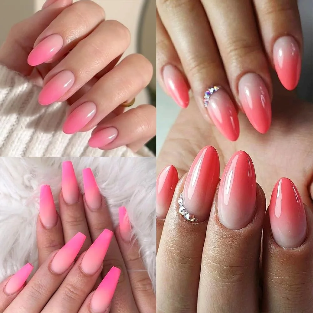 ست پودر ناخن آمبره فسفری نئون 9 رنگ ثابت SUTOKAKA، پودر براق رنگدانه فلورسنت صورتی قرمز با برس آمبره ناخن برای لوازم جانبی مانیکور ناخن گرادیانی