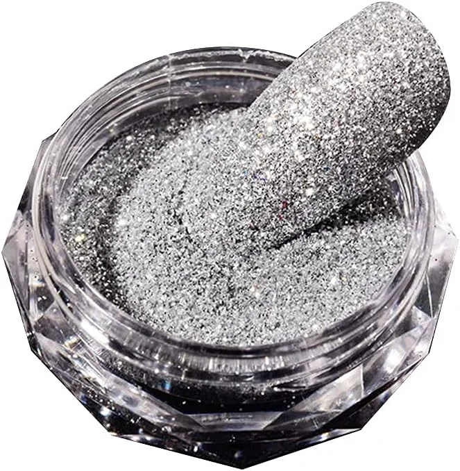 پودر طراحی ناخن، پودر درخشان ناخن، پودر اکلیلی قابل حمل طراحی ناخن، پودر رنگارنگ طراحی ناخن برای تزئین هنر ناخن (یک عدد)