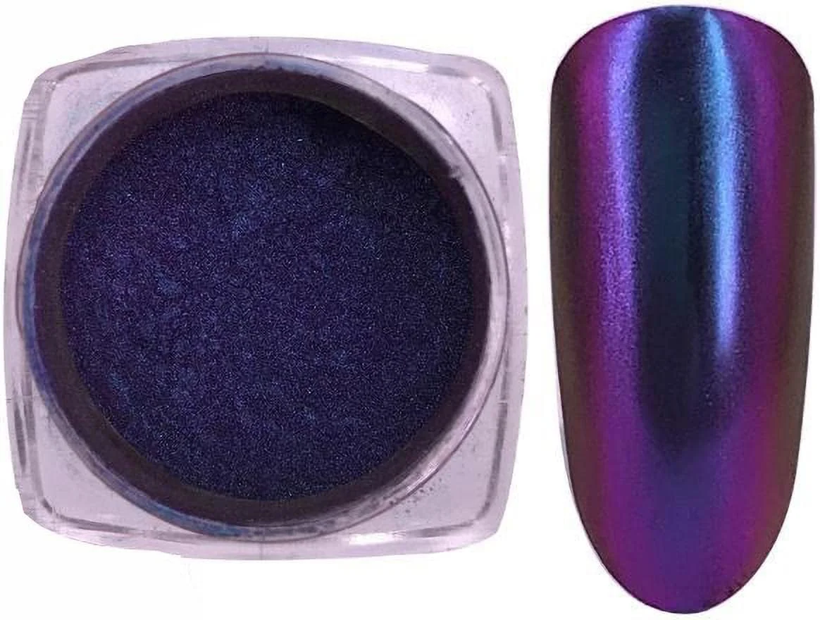 پودر اکلیل هولوگرافیک حرفه ای SHILLS برای طراحی ناخن، پودر کروم پیگمنت آینه ای جادویی رنگین کمانی، اکلیل آرایشی