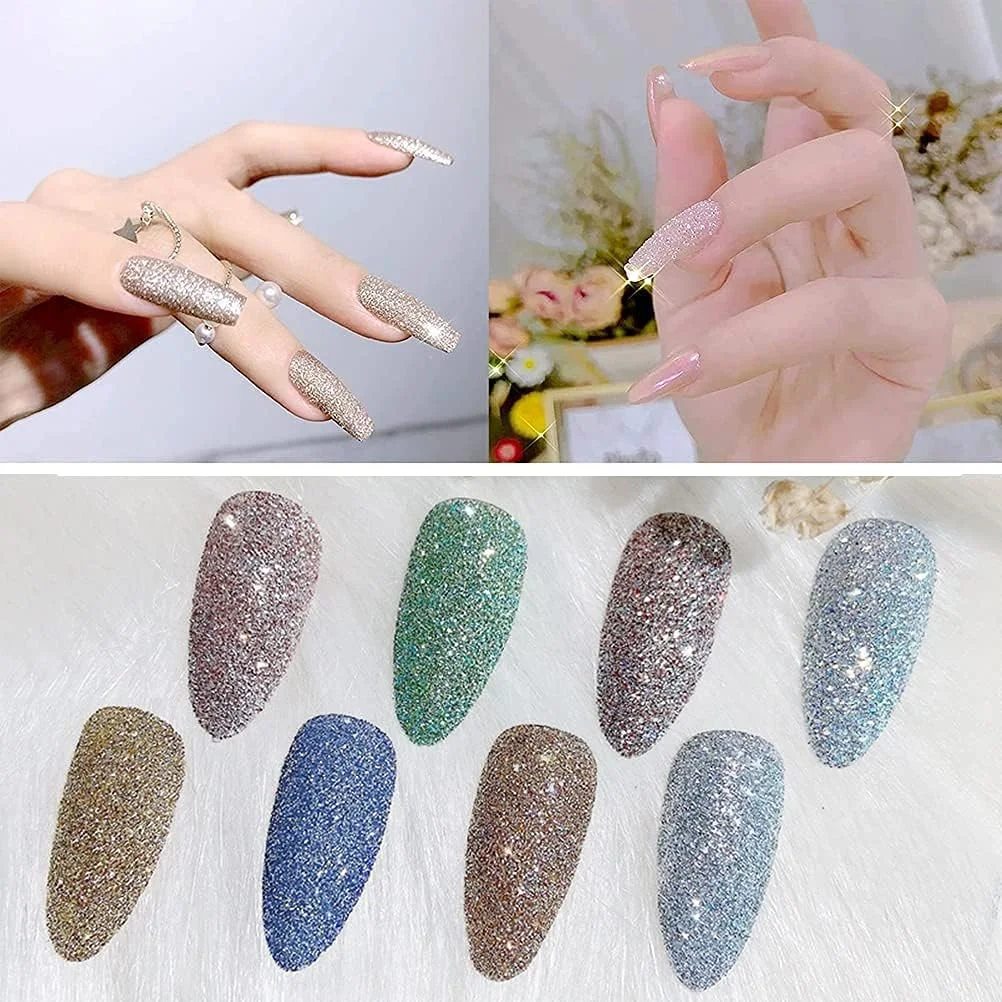 پودر طراحی ناخن، پودر درخشان طراحی ناخن، پودر اکلیلی با کیفیت برای طراحی ناخن، پودر رنگارنگ طراحی ناخن برای تزئین ناخن (یک عدد)