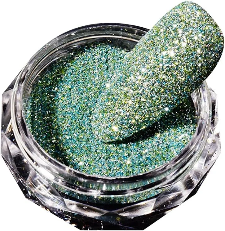 پودر طراحی ناخن، پودر درخشان ناخن، پودر سبک اکلیلی طراحی ناخن، پودر رنگارنگ طراحی ناخن، مناسب برای تزئین طراحی ناخن (یک عدد)