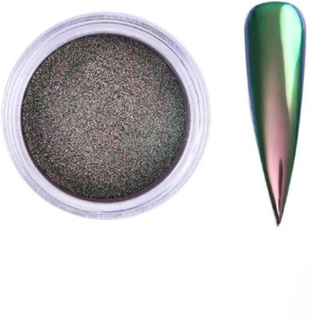 پودر اکلیل هولوگرافیک هنر ناخن SHILLS PROFESSIONAL، پودر کروم رنگدانه ای آینه ای جادویی، گرد و غبار رنگین کمانی، اکلیل آرایشی