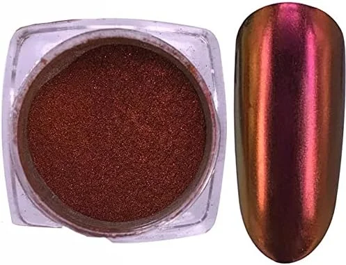 پودر اکلیل هولوگرافیک هنر ناخن SHILLS PROFESSIONAL، پودر کروم پیگمنت آینه ای جادویی تغییر رنگ دهنده، پودر آرایشی اکلیلی هولوگرافیک