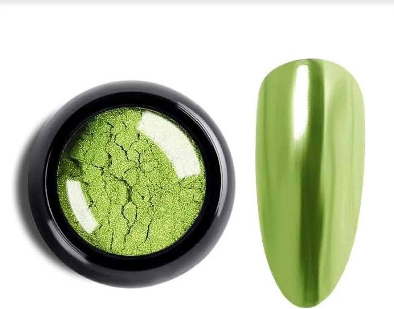 پودر پیگمنت کروم آینه ای اکلیلی هنر ناخن حرفه ای شیلز (015) سبز