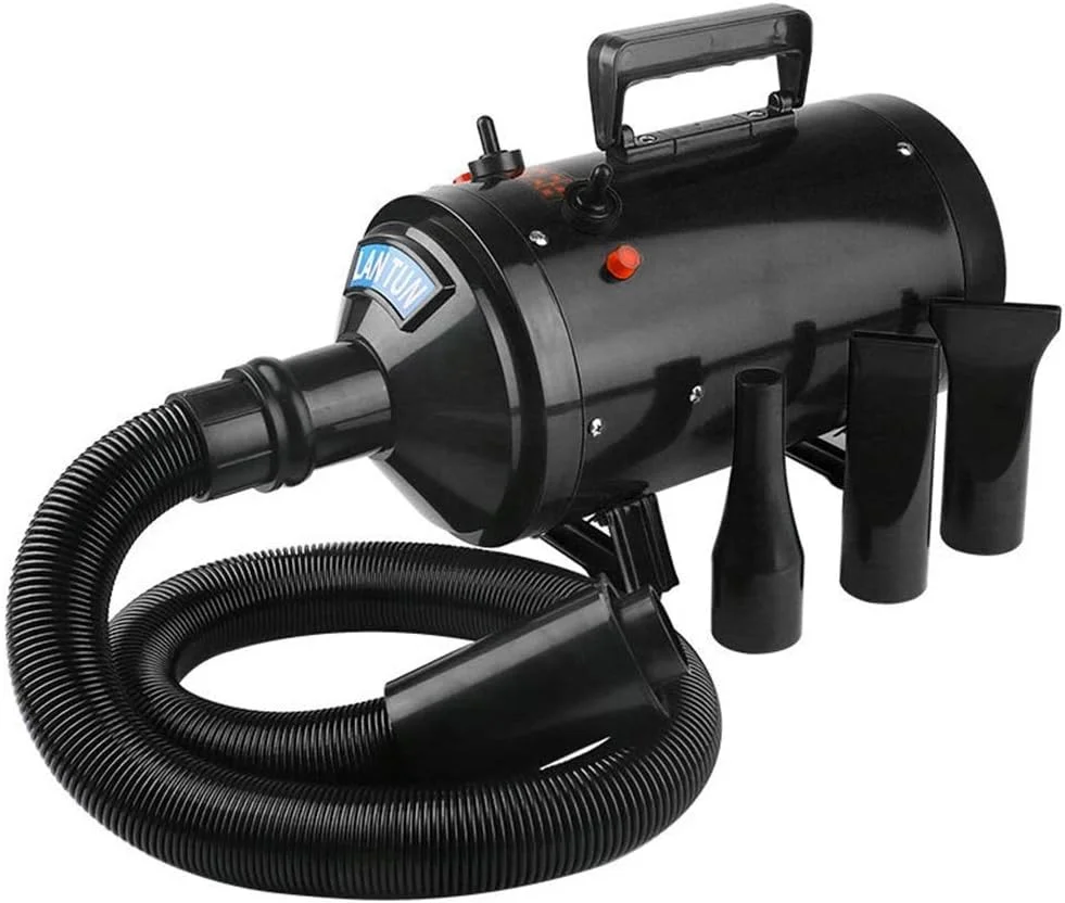 سشوار حیوانات خانگی BOREST 2400W، سشوار پرسرعت برای سگ و گربه، دمنده کم صدا با 3 نازل مختلف برای نظافت سگ و گربه LEOWE