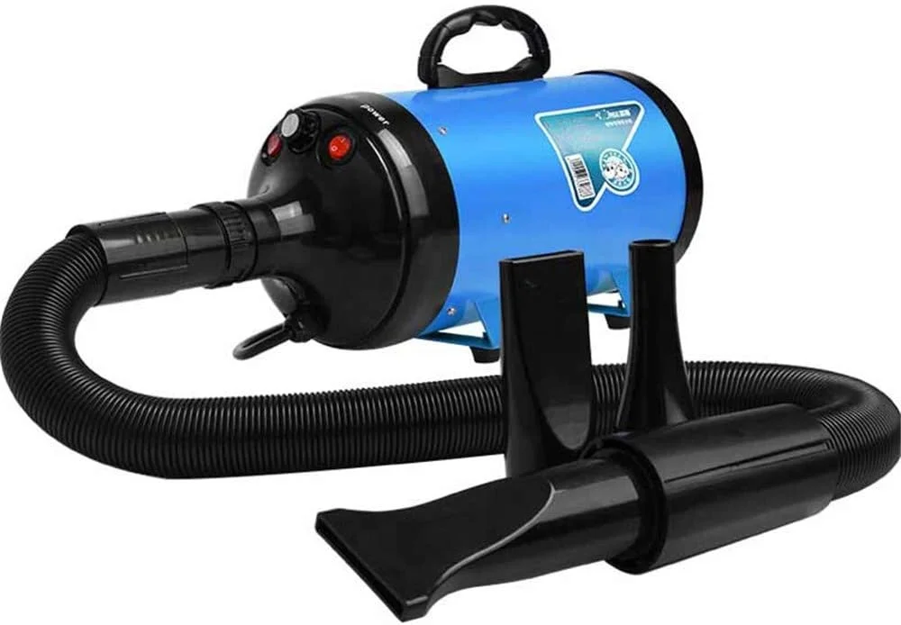 سشوار حیوانات خانگی پر سرعت ZJCQA2200W، سشوار نظافت ZJCQABlower با بخاری برای سگ و گربه، قدرت دمندگی قوی، سرعت قابل تنظیم پیوسته، کاهش نویز، عایق حرارتی، آبی