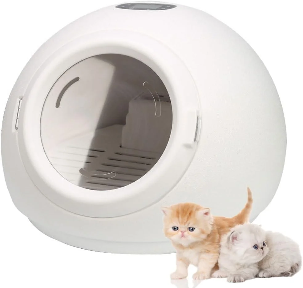 باکس خشک کن موی حیوانات خانگی XGHDPBM 800W، باکس خشک کن اتوماتیک حیوانات خانگی با خشک کردن 360 درجه، باکس خشک کن حیوانات خانگی با ظرفیت بزرگ 55 لیتری با کنترل دما و زمان قابل تنظیم، برای حیوانات خانگی گربه ها و سگ های کوچک