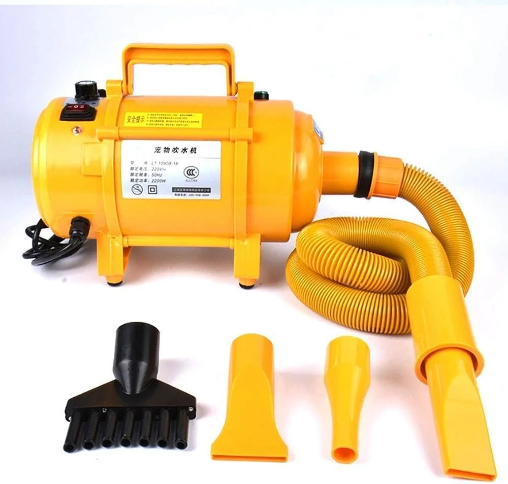 سشوار حرفه ای دو موتوره سگ SilteD 2200W، سشوار پرقدرت کم صدا برای خشک کردن موی سگ و گربه با قابلیت تنظیم دما و سرعت
