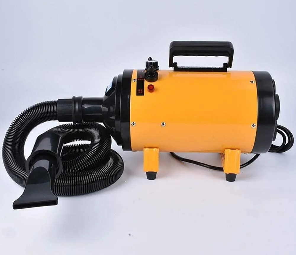 خشک کن سگ قابل تنظیم، خشک کن موتورسیکلت، سشوار موی حیوانات خانگی سگ و گربه با سرعت قابل تنظیم آبی رنگ، دمنده حرفه ای با حرارت روشن/خاموش