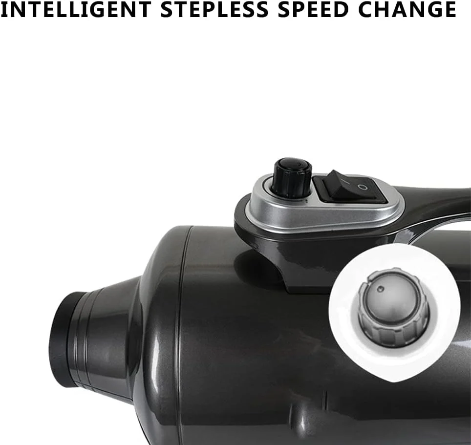 سشوار حیوانات خانگی ACGEND، سشوار حیوانات خانگی با پشتیبانی از سرعت متغیر بی نهایت، 5.2 اسب بخار/3800 وات، کم صدا، با شلنگ لاستیکی قابل حمل، کنترل دما