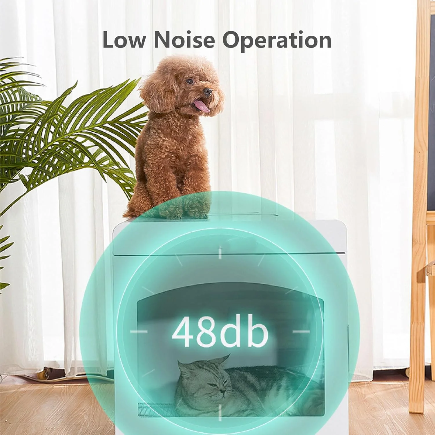 باکس خشک کن موی گربه 360 درجه، خشک کن موی حیوانات خانگی با تنظیم دما 20-45 درجه سانتیگراد، خشک کن موی سگ چند منظوره 1600 وات، کنترل زمان 1-99 دقیقه برای حیوانات خانگی تا 10 کیلوگرم