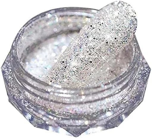 ست 8 رنگ پودر الماس کریستالی طراحی ناخن، پولک های اکلیلی، پودر آینه ای، اکلیل هولوگرافیک، پودر کروم آفتاب پرست، پودر مروارید پری دریایی، دکوراسیون سه بعدی طراحی ناخن