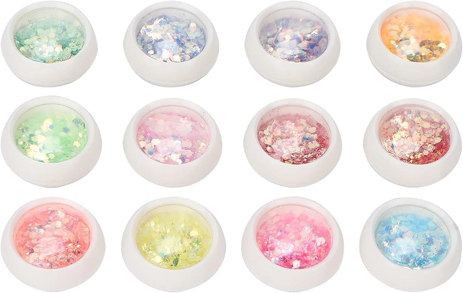 12 جعبه پولک طراحی ناخن، پودر اکلیل هنری ناخن DIY، ابزار مانیکور پولک برای هنر ناخن