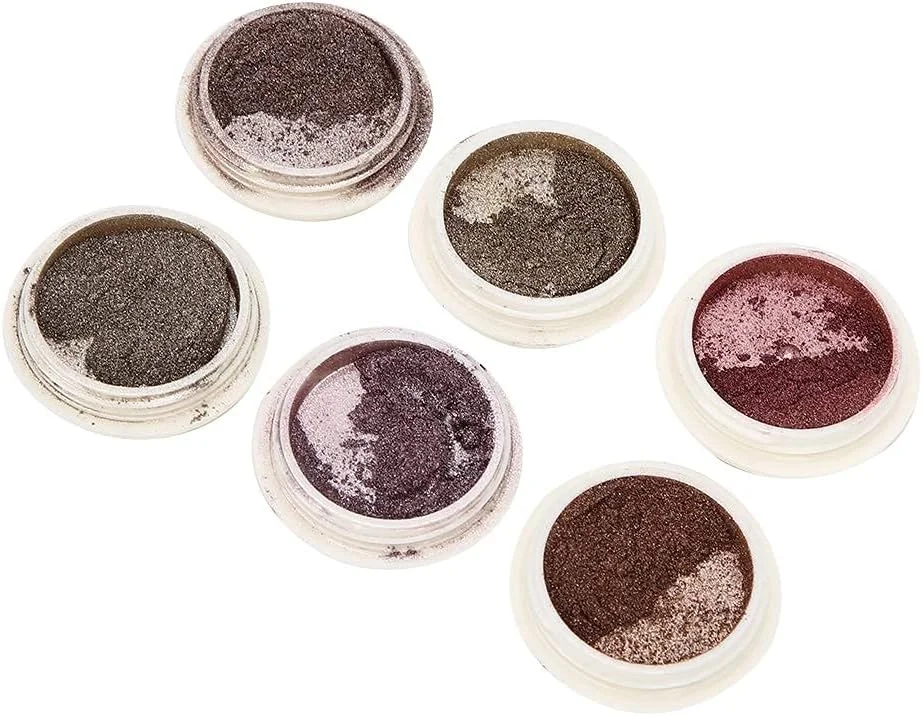 پودر آینه ای ناخن 6 عددی، پودر رنگدانه اکلیلی DIY، پودر تزئین ناخن حرفه ای، تزئینات رنگارنگ مانیکور برای سالن زیبایی هنر ناخن و استفاده در منزل