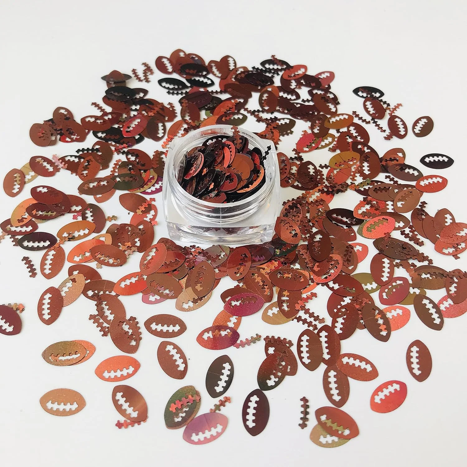 PrettyG 10 گرم در هر بسته - پودر اکلیل طرح توپ راگبی قهوه ای هولوگرافیک - مناسب برای آرایش صورت و بدن، طراحی ناخن، جشن ها و مهمانی ها LB406