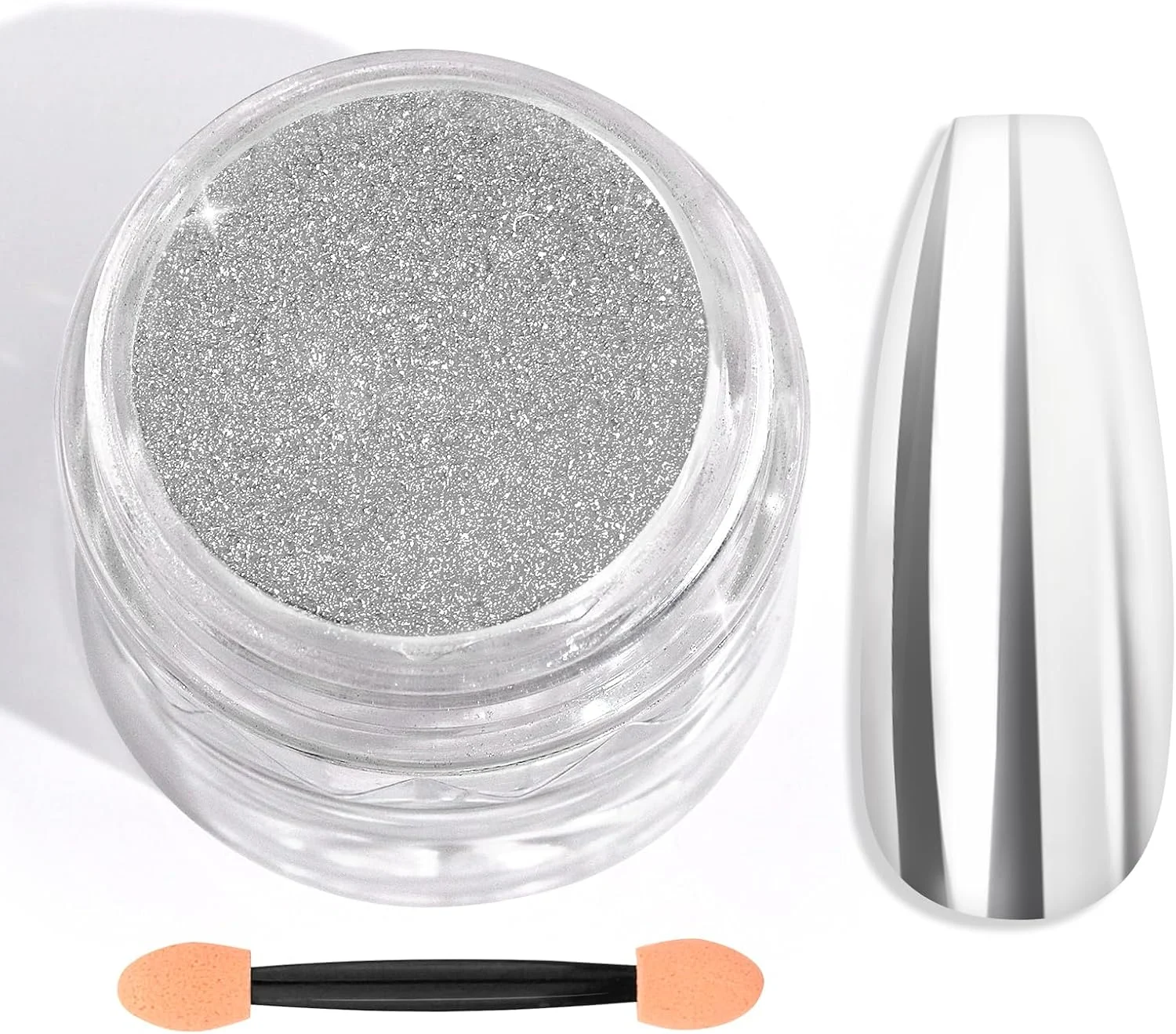 پودر کروم نقره ای ناخن Saviland - 1 گرم جلوه آینه ای متالیک برای ناخن های ژلی، رنگدانه هنر ناخن مانیکور، گرد و غبار اکلیلی تزئینی برای لاک ژل DIY خانگی