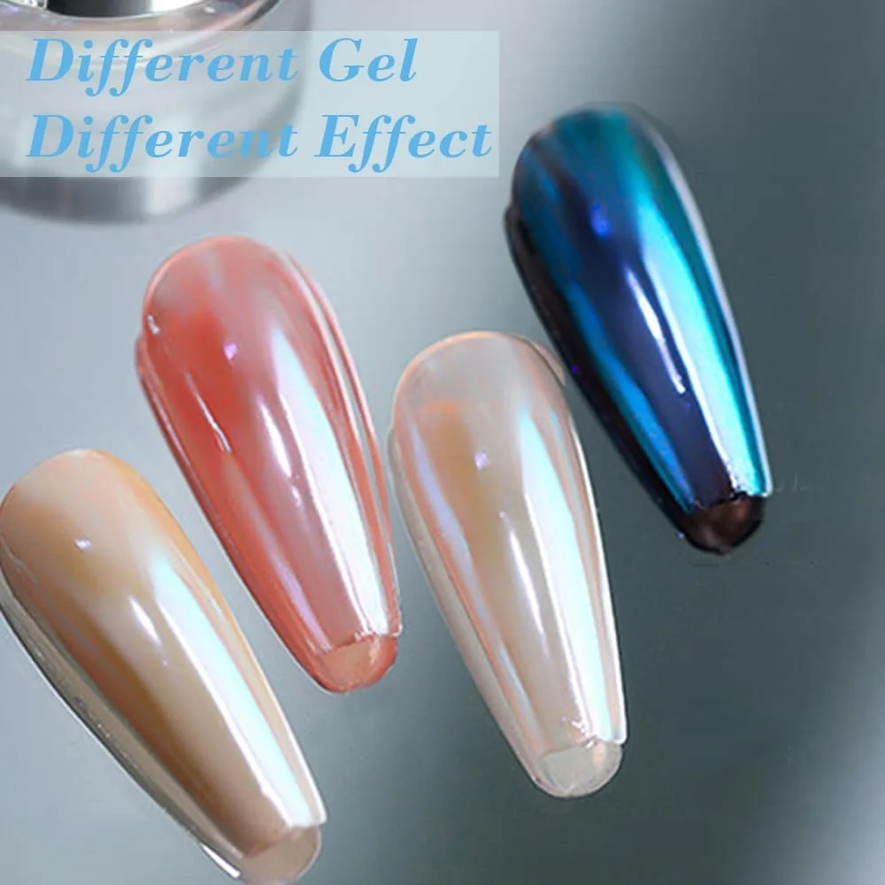 پودر کروم ناخن Pretty Diva Prettydiva Moonlight، پودر آینه ای Aurora Unichrome Mermaid Aurora Unicorn، پودر مرواریدی براق برای طراحی ناخن