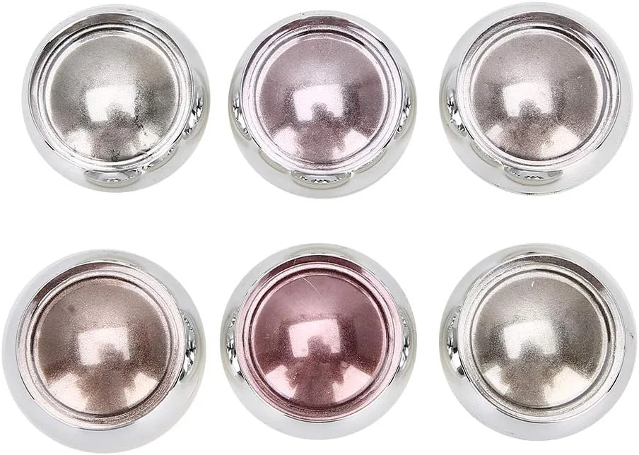 پودر آینه ای ناخن 6 عددی، پودر رنگدانه اکلیلی DIY، پودر تزئین ناخن حرفه ای، تزئینات رنگارنگ مانیکور برای سالن زیبایی هنر ناخن و استفاده در منزل