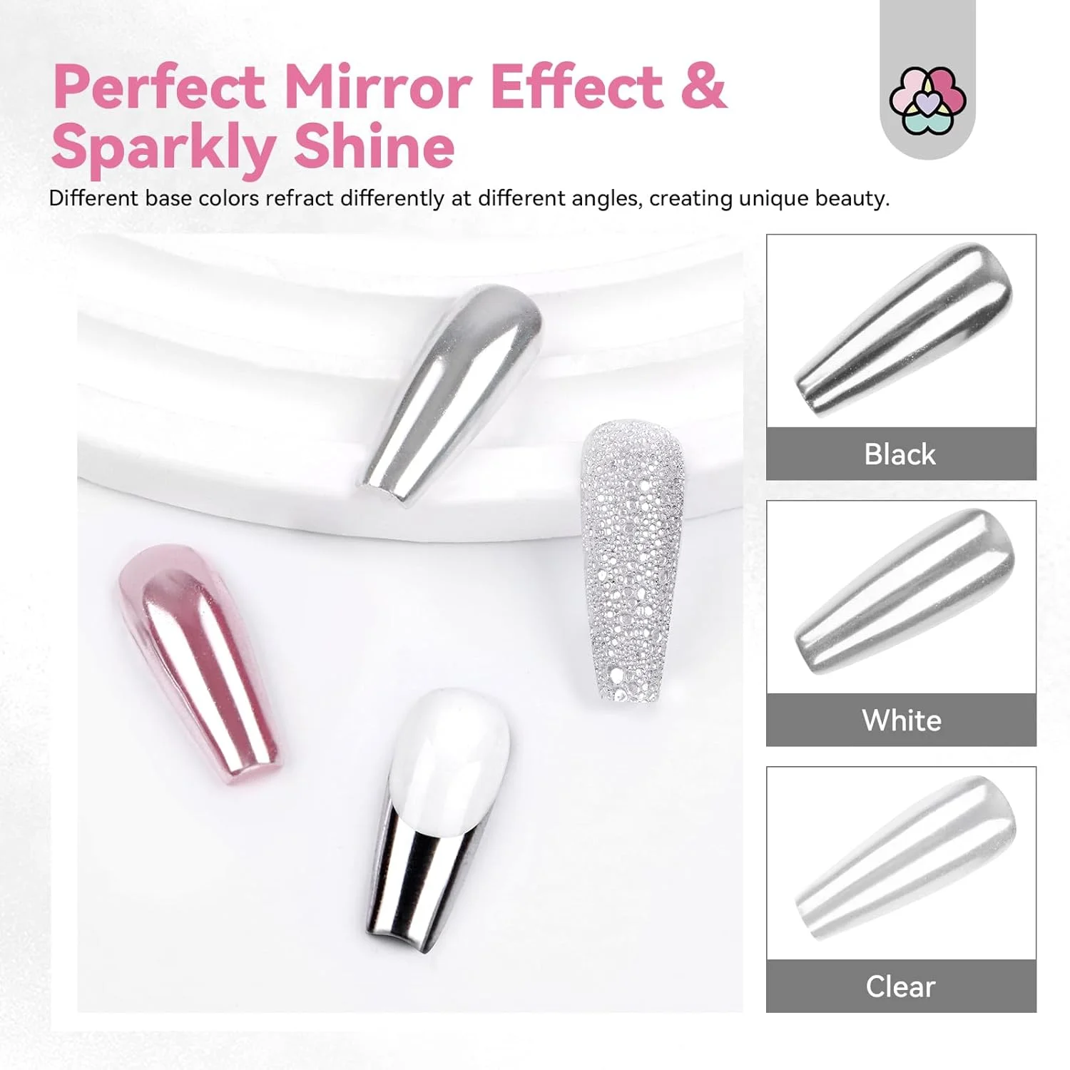 پودر کروم نقره ای ناخن Saviland - 1 گرم جلوه آینه ای متالیک برای ناخن های ژلی، رنگدانه هنر ناخن مانیکور، گرد و غبار اکلیلی تزئینی برای لاک ژل DIY خانگی