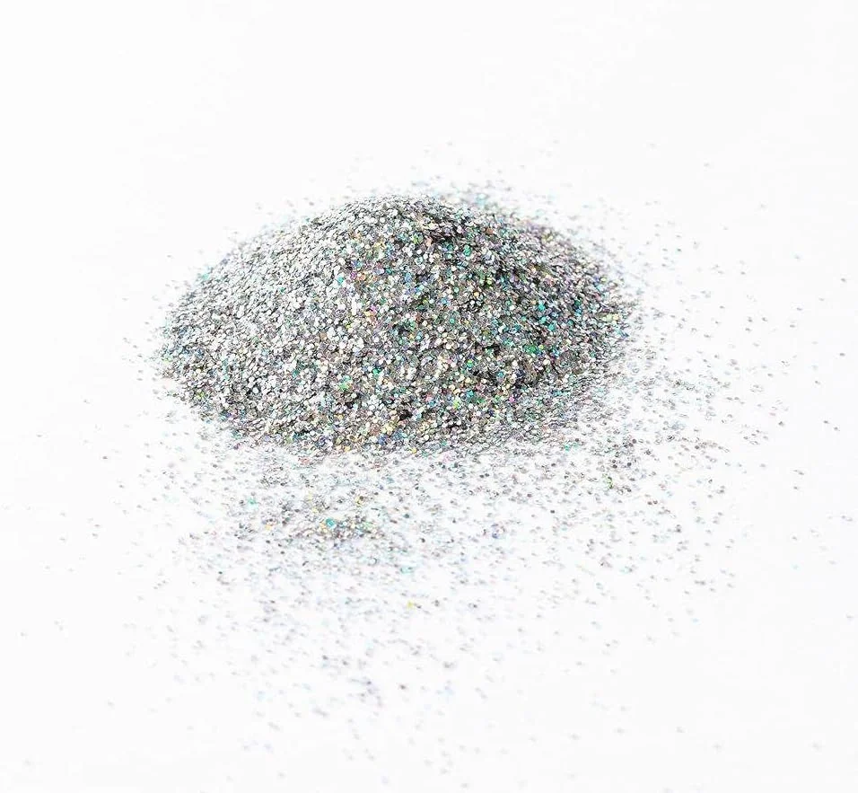 پورنسو سلکت - پودر اکلیل نقره ای، 500 گرم مناسب برای ساخت صابون، شمع، برق لب، ناخن، توپ حمام، صنایع دستی هنری، رزین