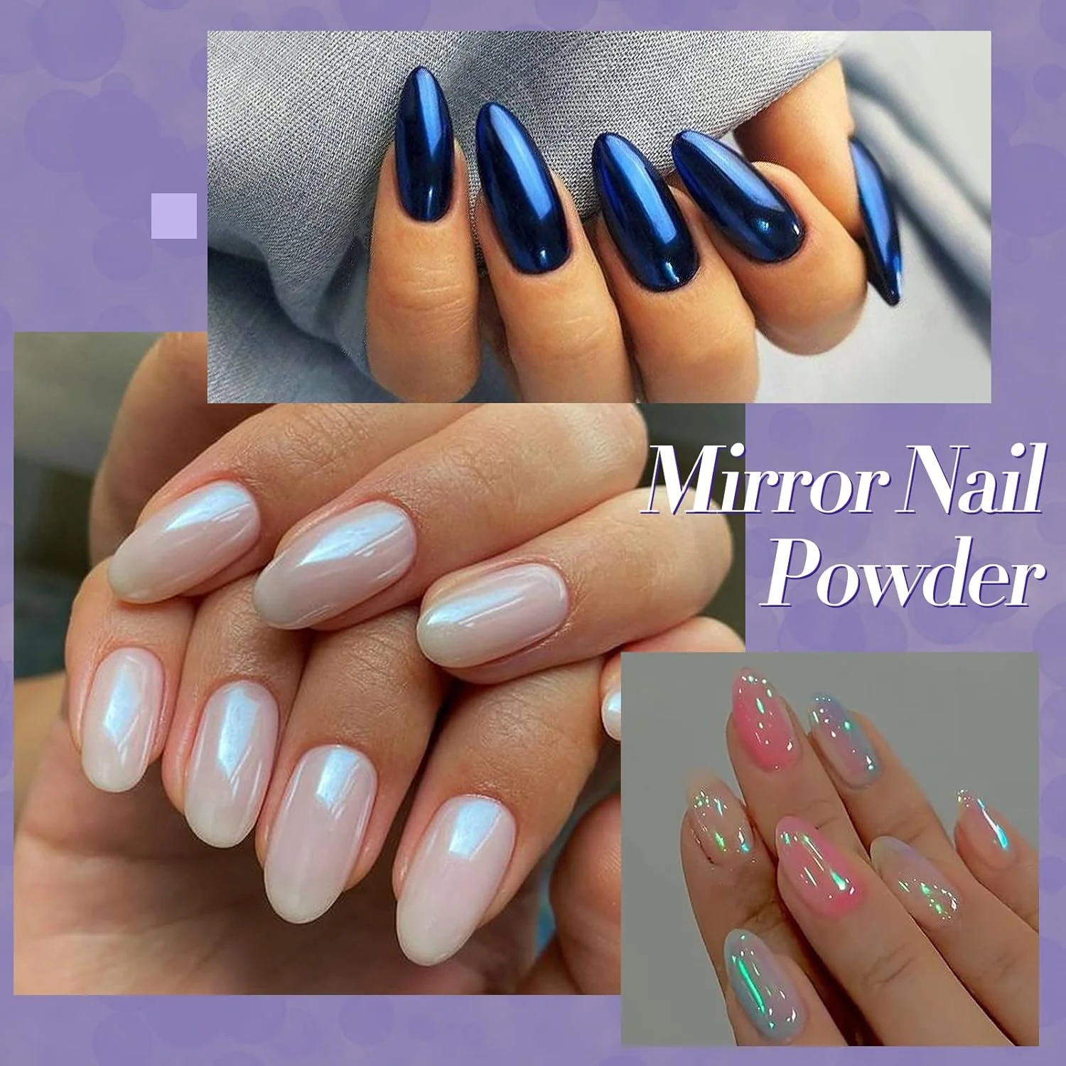 پودر مرواریدی ناخن BORN PRETTY، 9 جعبه، جلوه آینه ای، رنگین کمانی، هنر ناخن، اکلیل کروم متالیک، رنگدانه مانیکور 1 گرمی