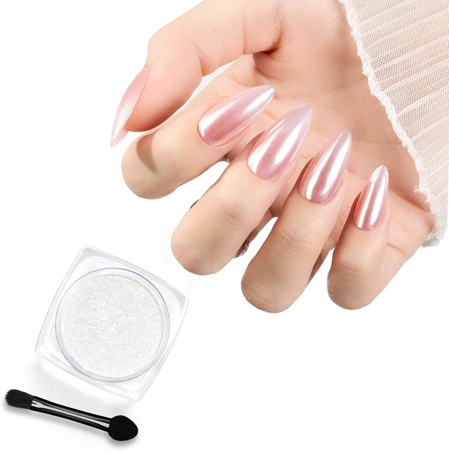 پودر کروم سفید لاک ژل برای ناخن های ژلی، پودر ناخن مرواریدی با جلوه آینه ای، پودر اکلیل ناخن برای طراحی ناخن پودر کروم سفید لاک ژل برای ناخن های ژلی، پودر ناخن مرواریدی با جلوه آینه ای، پودر اکلیل ناخن برای طراحی ناخن