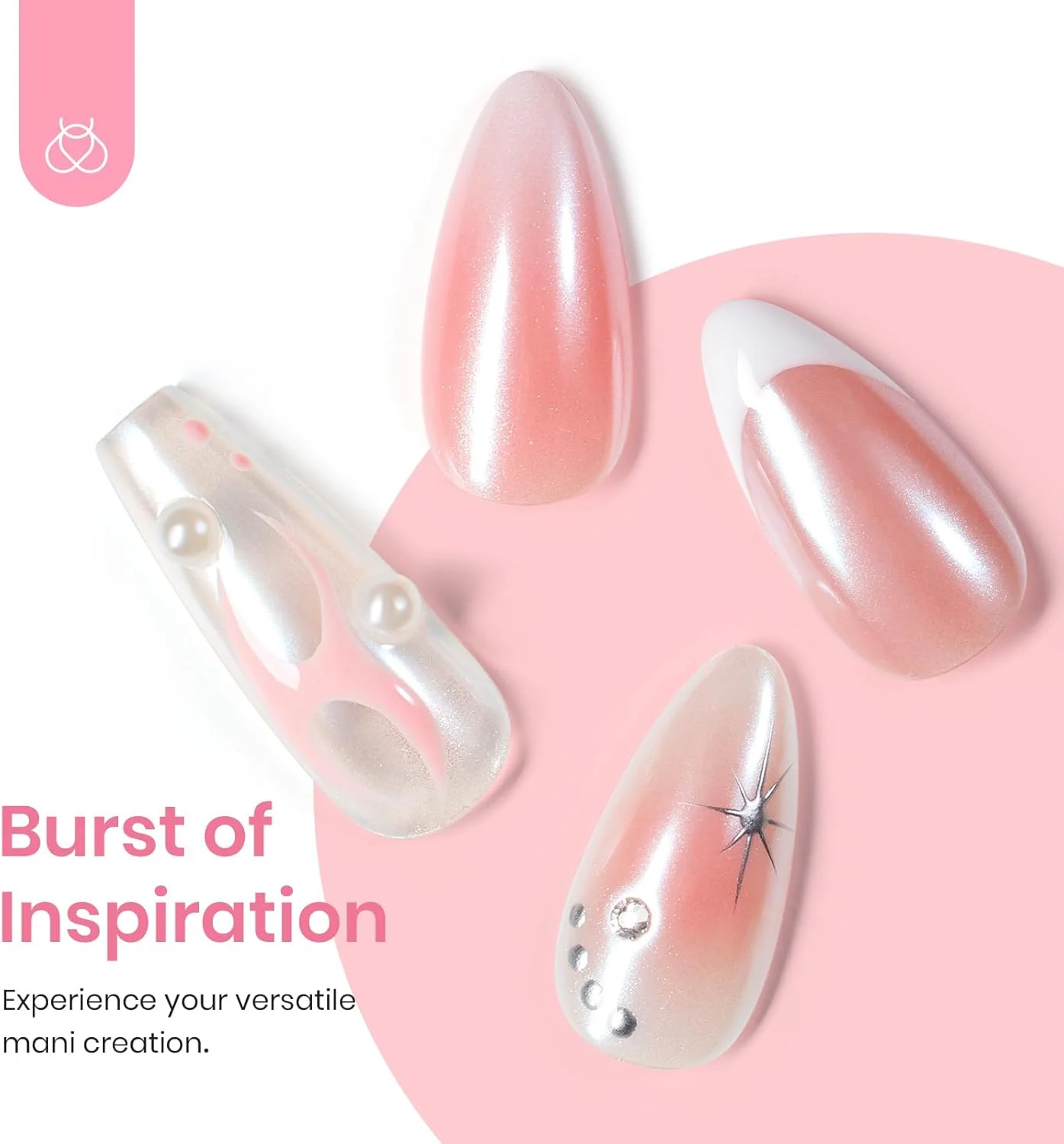 پودر کروم سفید لاک ژل برای ناخن های ژلی، پودر ناخن مرواریدی با جلوه آینه ای، پودر اکلیل ناخن برای طراحی ناخن