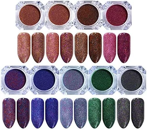 پودرهای ناخن پودر ناخن پودر هنری ناخن متالیک اکلیل 1 جعبه مجموعه پودر هنری پودر اکلیل ناخن