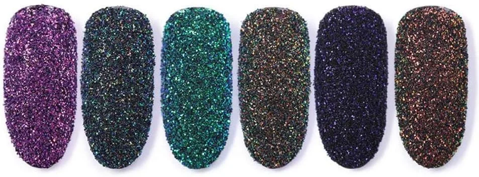 یک جعبه پودر ناخن پودر آینه ای هنر انگشت اکلیلی پودر هولوگرافیک