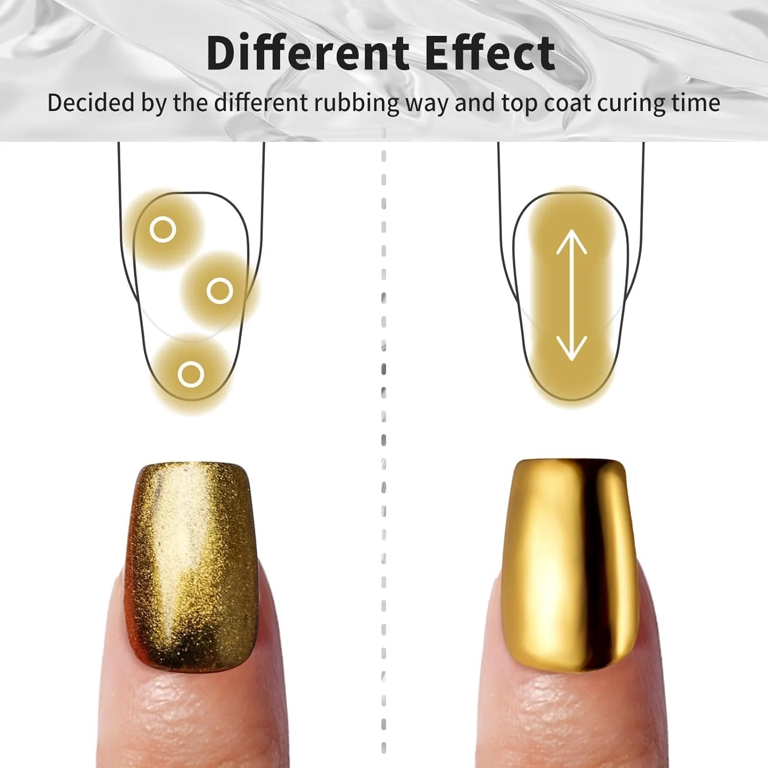 ست پودر کروم ناخن پریتی دیوا - 4 شیشه پودر کروم ناخن با اثر آینه ای و براق فلزی در رنگ های طلایی، نقره ای، مشکی و سفید