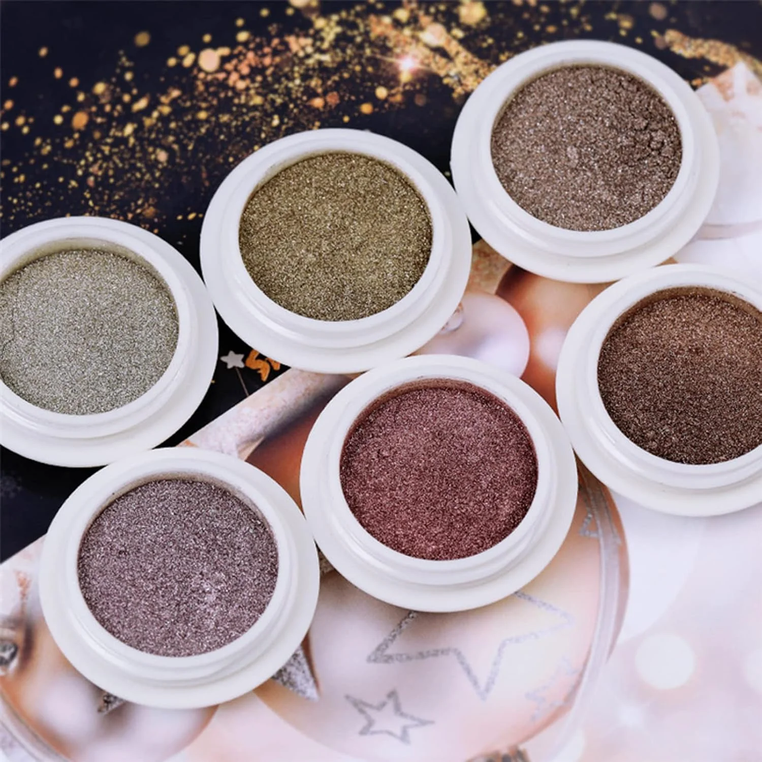 پودر کروم ناخن، 6 جعبه پودر ناخن رزگلد، پودر اکلیل ناخن پری دریایی آرورا، پودر پیگمنت هنر ناخن با جلوه آینه ای، لوازم جانبی هنر ناخن، پودر کروم صدفی تزئینات هنر ناخن مناسب استفاده در منزل و سالن