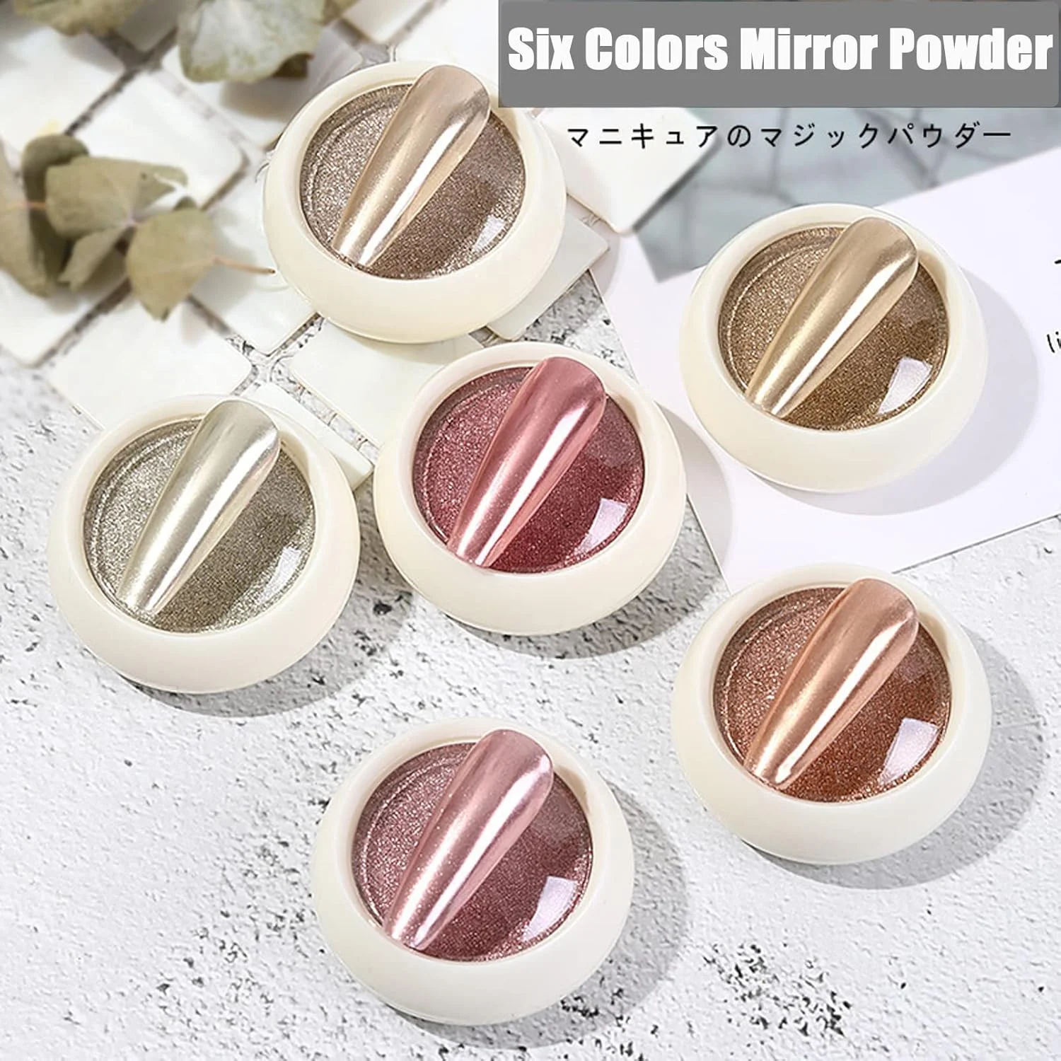 پودر کروم ناخن، 6 جعبه پودر ناخن رزگلد، پودر اکلیل ناخن پری دریایی آرورا، پودر پیگمنت هنر ناخن با جلوه آینه ای، لوازم جانبی هنر ناخن، پودر کروم صدفی تزئینات هنر ناخن مناسب استفاده در منزل و سالن