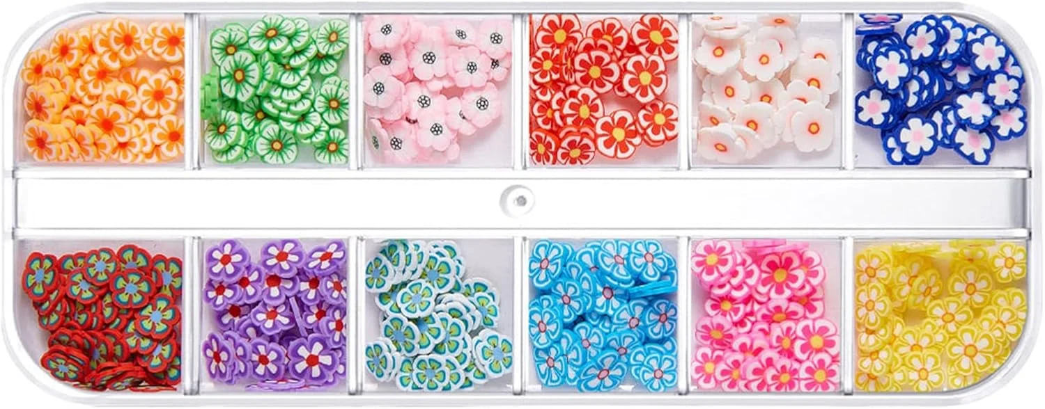 پولک های سفالی نرم، آرایش، هنر ناخن، پولک میوه ای، گل ها، حیوانات دریایی، پودر اکلیلی برای تزئین ناخن، برش های هنری ناخن زیبا مدل A