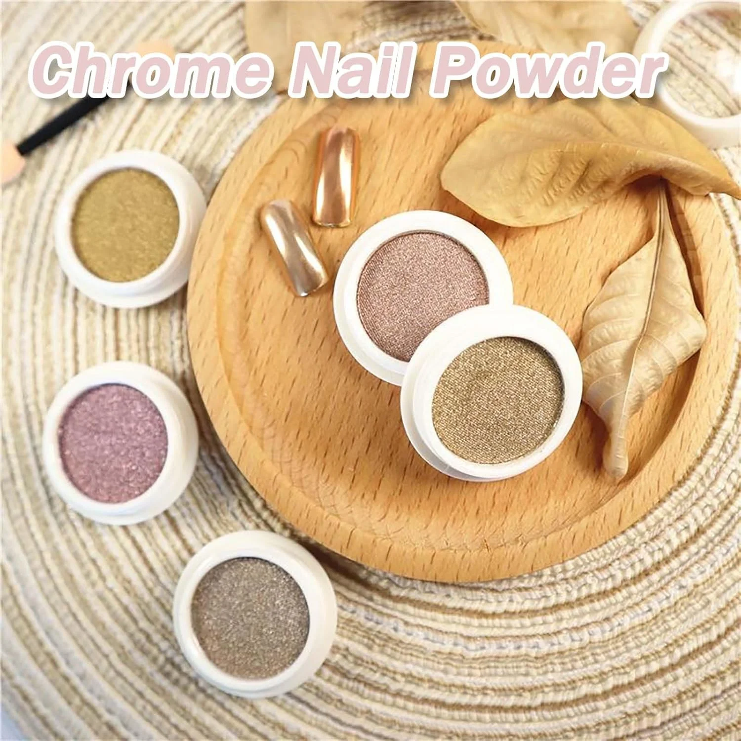 پودر ناخن کروم 6 عددی - پودر ناخن کروم رزگلد برای طراحی ناخن خیره کننده - اکلیل با جلوه آینه جادویی برای تزئین طراحی ناخن