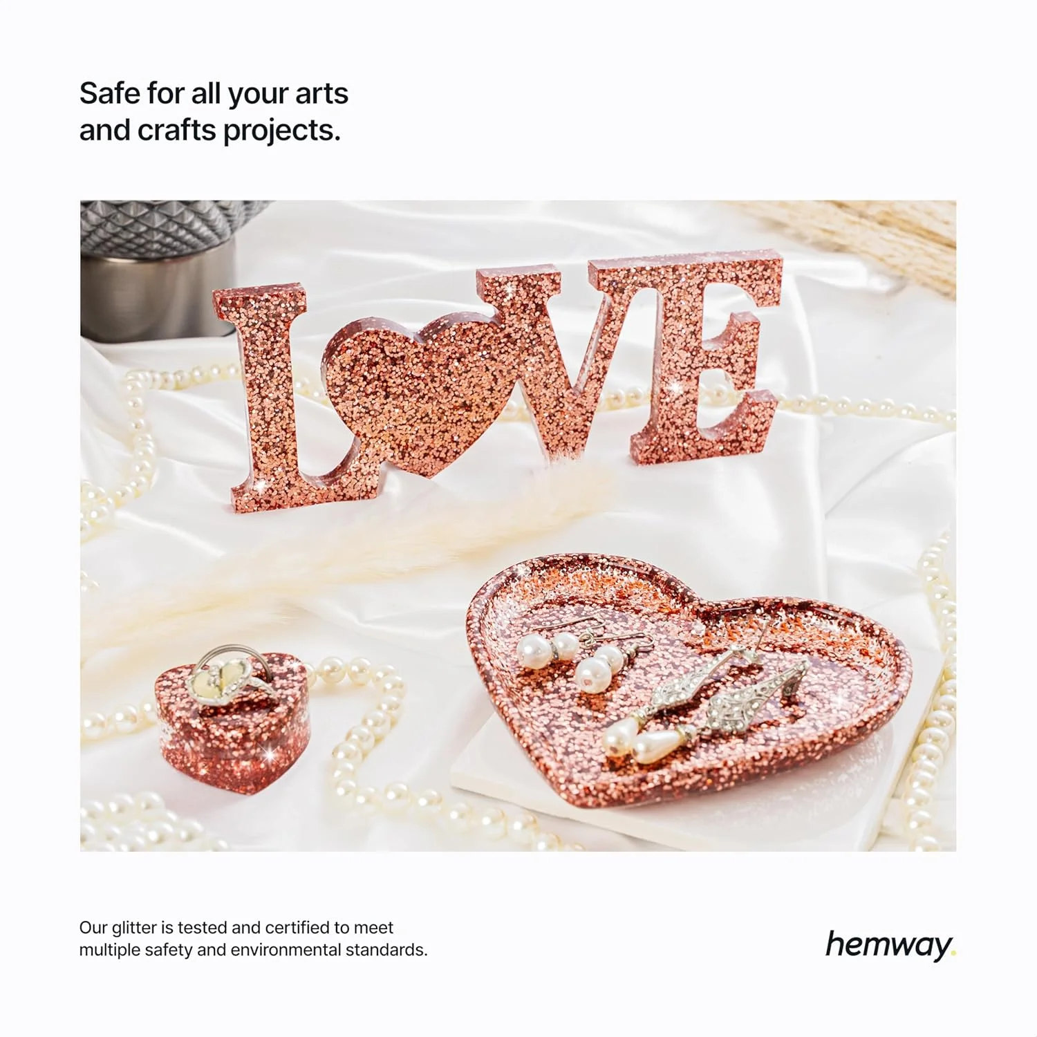 اکلیل رزگلد بسیار درشت Hemway، 115 گرم / 4.1 اونس، پودر متالیک رزین، پولک اکلیلی برای لیوان های اپوکسی، مو، صورت، بدن، چشم، هنر ناخن، جشنواره