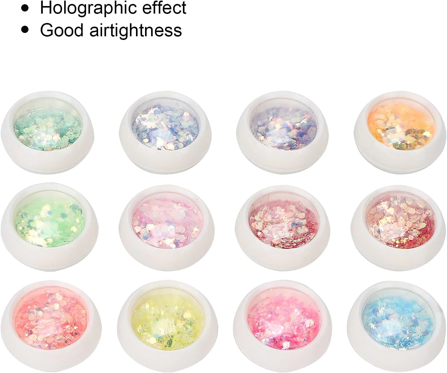 ست 12 تایی اکلیل ناخن، پولک های اکلیلی طراحی ناخن، پودر تزئین مانیکور ناخن DIY، فویل نگین دار برای هنر ناخن